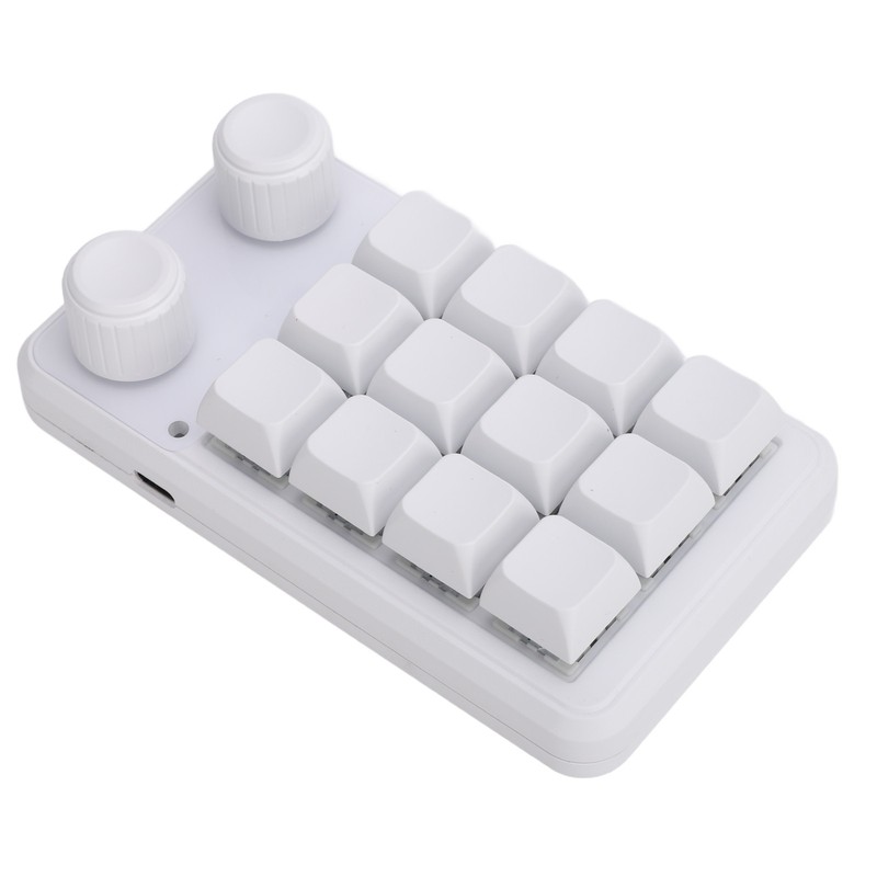 12 Keys Small Keyboard with Dual Knobs and RGB Light