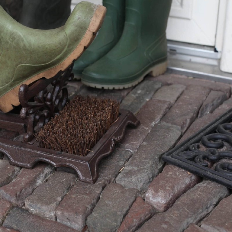 Fallen Fruits LH219 Boot Brush & Scraper, Brown