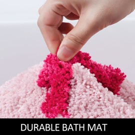 BOVEU Get Naked Bath Mat - 17" x 24" Absorbent Soft Hot Pink Bath Rug, Machine Washable Non Slip Shower Rug for Bathroom