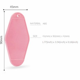 Nwsrayu 10pcs Blank Hotel Keychains Bulk Vintage Motel Keychain Vinyl HTV printing Keychains DIY Keychain tags (Pink)