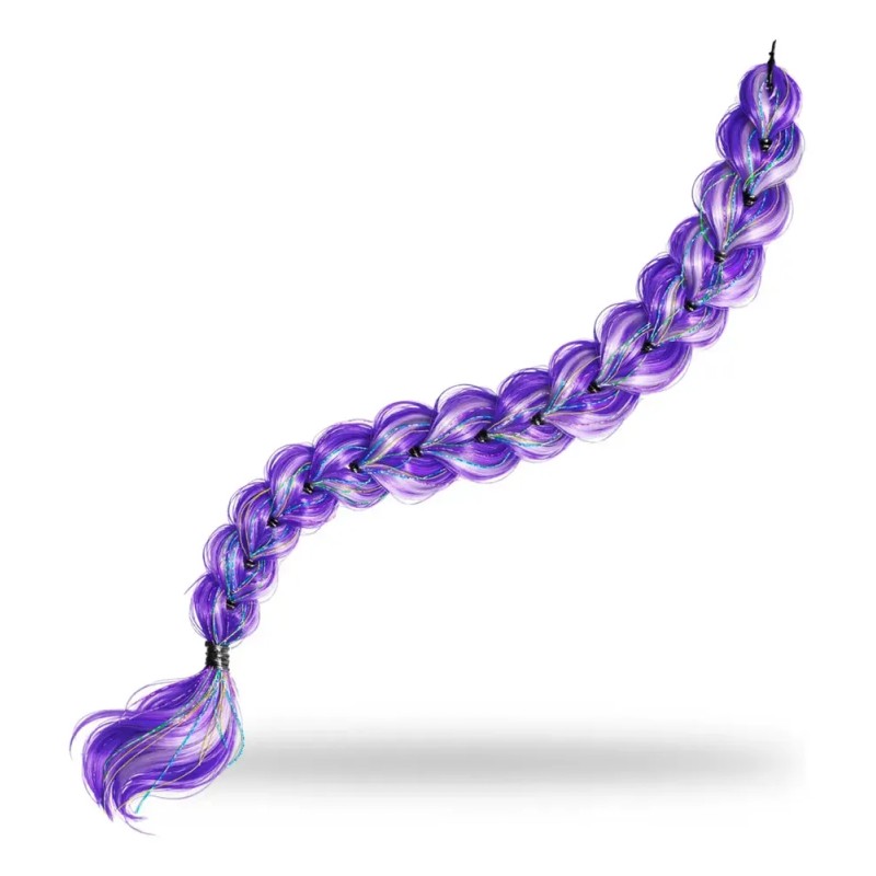 Peluca Trenza Extensión Cabello Lila K-pop Demon Rumi Fiesta Lila