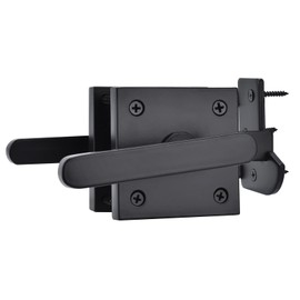 JIAHOO Double Side Gate Latch, Aluminum Self-Locking Gate Latch for Swing Door, Heavy Duty Double Way Gate Hardware for Outdoor Wooden Fence, Gates, Tool Shed - Black