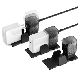 MOSHOU Desktop Bracket for AOHI 140W GaN USB C Charger, Adjustable GaN Charger Block Stand Holder with Extension Cord, Desk Organiz Holder Compatible with, (Black)