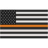 Subdued American Flag Thin Orange Line Search and Rescue Sticker (3" x 1")