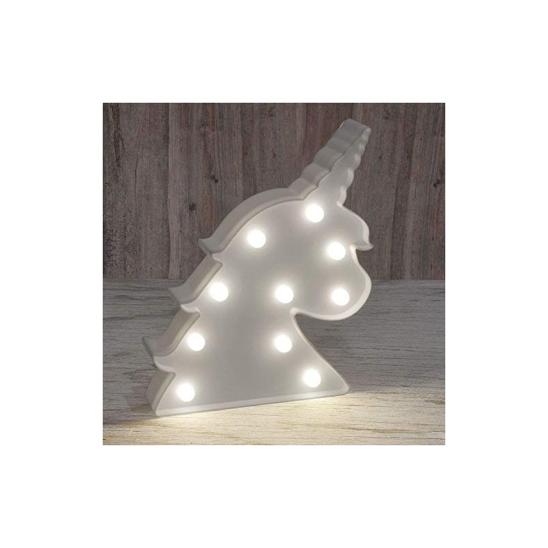 Fizz Creations Unicorn Marquee Light, White, 25cm Height, 22cm Width