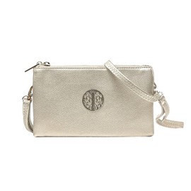Eye Footwear Women's Long & Son By Eye Small Clutch, Wristlet, Shoulder,Cross-Body Bags 3141 (Silver)