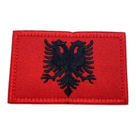 Albania Albanian Flag Embroidered Airsoft Velcro Patch Cosplay Patch