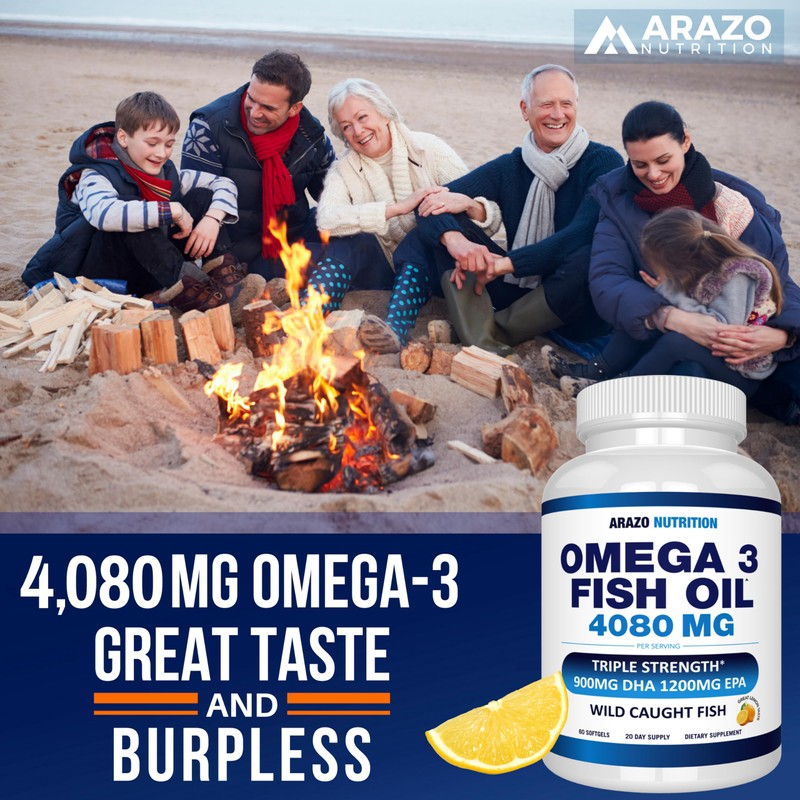 Arazo Nutrition Wild Caught Omega 3 Fish Oil – 60