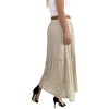 Mississhop Long Cotton Skirt with Lace & Belt, beige, Unit