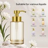 Glass Soap Dispenser with Stainless Steel Pump 2 Pack,12oz Thick