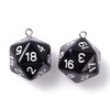 PandaHall Pack of 20 D20 Cube Charms Acrylic Numbers Pendant