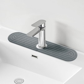 Faucet Mat for Kitchen Sink - 17.7" Diatomite Fast Drying Stone Sink Tray,Super Absorbent,Durable Faucet Drip Mat for Kitchen Sink and Bathroom Counter[Includes Sandpaper]