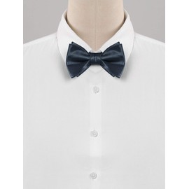 Allegra K Bowtie, Bowtie, Ribbon, Formal, Wedding, School Entrance Ceremony, Plain, Adult, Men's, gray (dark gray)