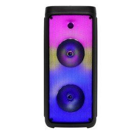 LED-Illuminated Portable Wireless Speaker, Large Size Floor Mounted Wireless Speaker, Loud Volume, Rich Bass, Multi-Color Lights, Built-in Mic, Remote Control, USB Charging Port，Outdoor Speaker