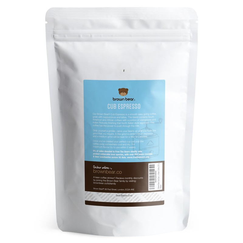 Medium Dark Roast Strong Espresso Coffee Beans 227g - Brown
