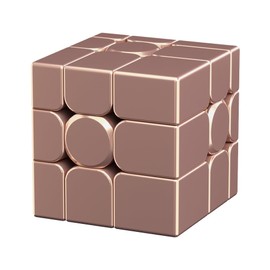 Moyu Mirror Cube 3x3 Speedcube Magnetic Stickerless, 3D Puzzle Cube Toy for Beginners and Advanced Users(Ball Core Maglev Version - Rose Gold)