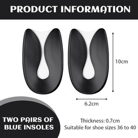 JEYORZY Fersensporn Einlagen, Achillessehne Einlegesohlen, Fersensporn Einlagen Gel, Fersenkissen für Schuhe, Geleinlagen Ferse, Damen, Herren, Kinder, Silikon Fersenkeil, Fersenpolster Gelsohlen-Nero