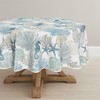 Horaldaily Summer Tablecloth 70×70 Inch Round, Sealife Blue Beach Washable