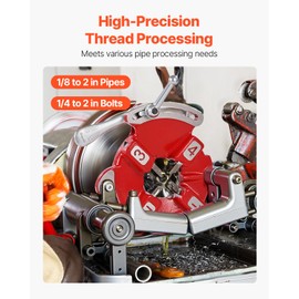 VEVOR Quick Opening Die Head, 1/8" to 2" Right-Handed Pipe Threading Head, 1/4" to 2" Threading Die Head for Bolt, Self-Oiling for Reducing Friction, Fit for RIDGID 97065 VEVOR Pipe Threading Machines