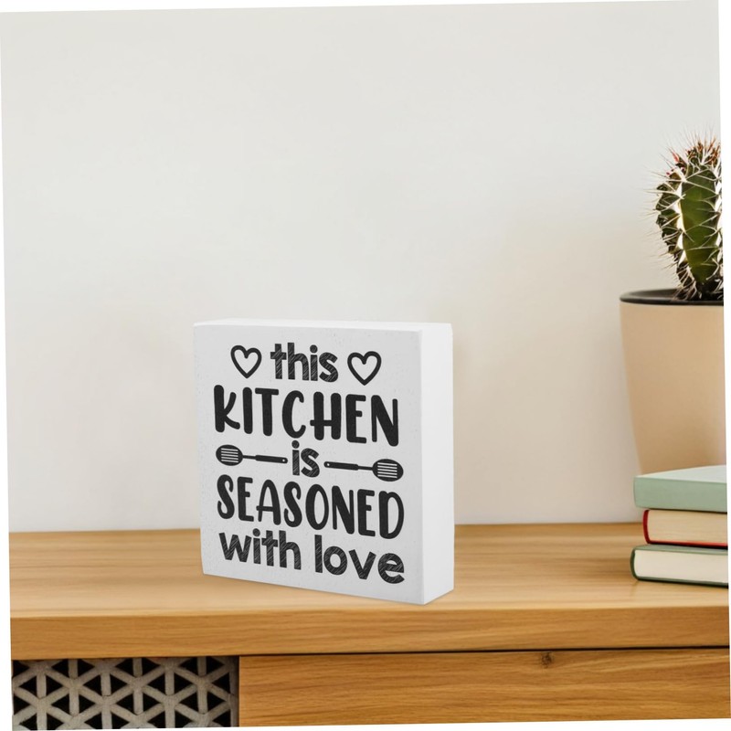 ULTECHNOVO Rustic Wooden Home Sign Tabletop Plaque Stylish Kitchen Decor