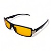 Unisex Yellow Amber Lense Gaming Computer Glasses, Black Rectangle Frame,