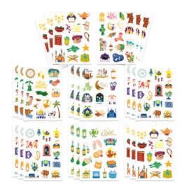 OTAITY 312 PCS Eid Mubarak Stickers, Eid Mubarak Theme Stickers for Kids Ramadan Kareem and Eid Stickers Sheets ????? ????? Holy Kaaba Quran Ramadan Decoration Islamic Muslim Party Supplies Decorations