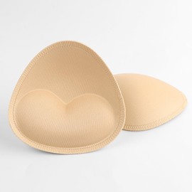 Bra Pads, 3 Pairs of Bikini Push Up Pads, Bra Pads, Sports Bra Inserts, Bra Pads, for Sports Bikini Top, Swimwear, Bra Cups for Sewing into Dress, beige