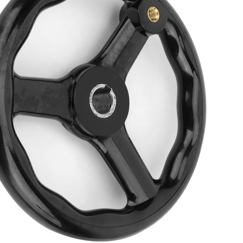 200*18mm Black Anti slip Bakelite 3 Spoked Lathe Handwheel with