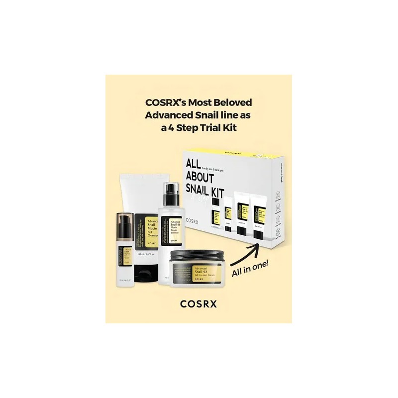 Kit de Cuidado Cosrx All Snail de Viaje para Piel