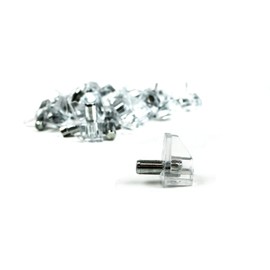 Berta, 5 mm Clear Shelf Support Bracket with Iron Pin Peg, Kitchen Cabinet, Book Shelves Holder (50 Pack)