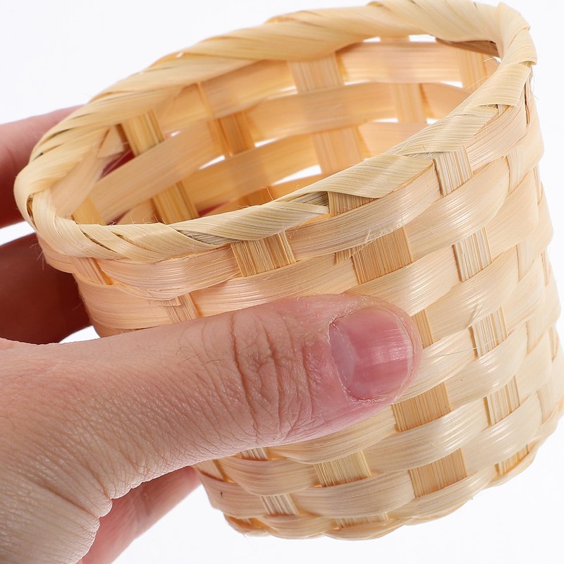 NUOBESTY 36Pcs Mini Woven Basket, Small Wicker Baskets Miniature Rattan