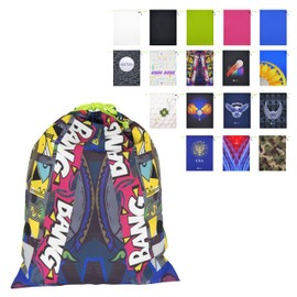 SANDIAN, Waterproof Pouch for Traveling Packing Organizer Storage, Drawstring Rope Closures, Sublimation Dye Prints, PU Coatings, All Weatherproof, Large Capacity Size Pouches for Golfers [BANG]