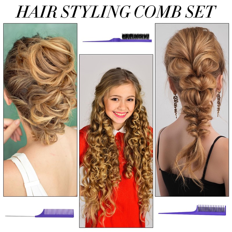 Patelai 3 Pieces Hair Styling Comb Set, Includes Teasing Fluffy