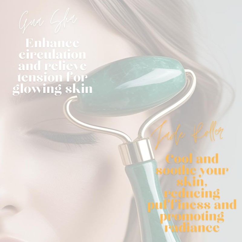 Énara Jade Roller & Gua Sha Set Dark Green –