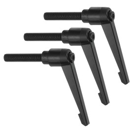 sourcing map 3Pcs M10 x 50mm Adjustable Knobs Handle Male Thread Push Button Ratchet Quick Release Locking Rotating Bolt for Lathe Machinery, Black