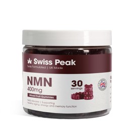 Swiss Peak NMN, NAD+ Vegan Gummies, 400mg per Gummy, 30 Count, Third-Party Lab-Tested, Maximum Strength, UK-Made | Anti-Aging, Cellular Repair, Energy Metabolism Booster