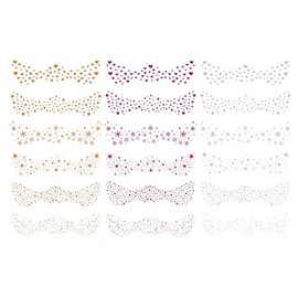 18-Sheet Freckle Face Tattoos - Glitter Temporary Tattoos - Heart, Star & Snowflake Designs in Gold/Silver/Rose - Festival Face Stickers for Women & Girls