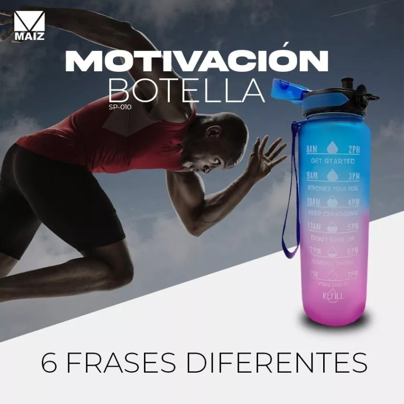 Maíz Vaso Motivacional Botella De Agua 1litro Escolar Gym Oferta