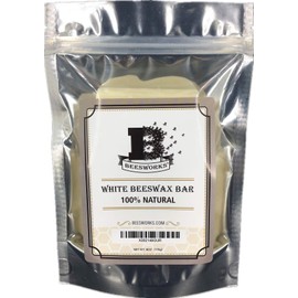 Beesworks® (6) 1oz White Beeswax Bars - Package of (6) 1oz Bars (6oz) - Cosmetic Grade.