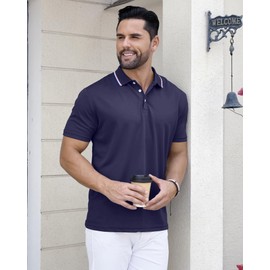 TAFLE 3 Pack Men's Polo Shirts Quick-Dry Short Sleeve Athletic Polo Shirts Moisture Wicking Business Casual Golf Shirts