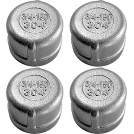 Beduan Stainless Garden Hose Caps with Washers 3/4" GHT Female Thread 304 Stainless Steel End Cap (Pack of 4)