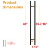LVYIHAN Matte Black Round Barn Door Handles 12"/16"/18"/24"/36"/48"/59'', Pull Push
