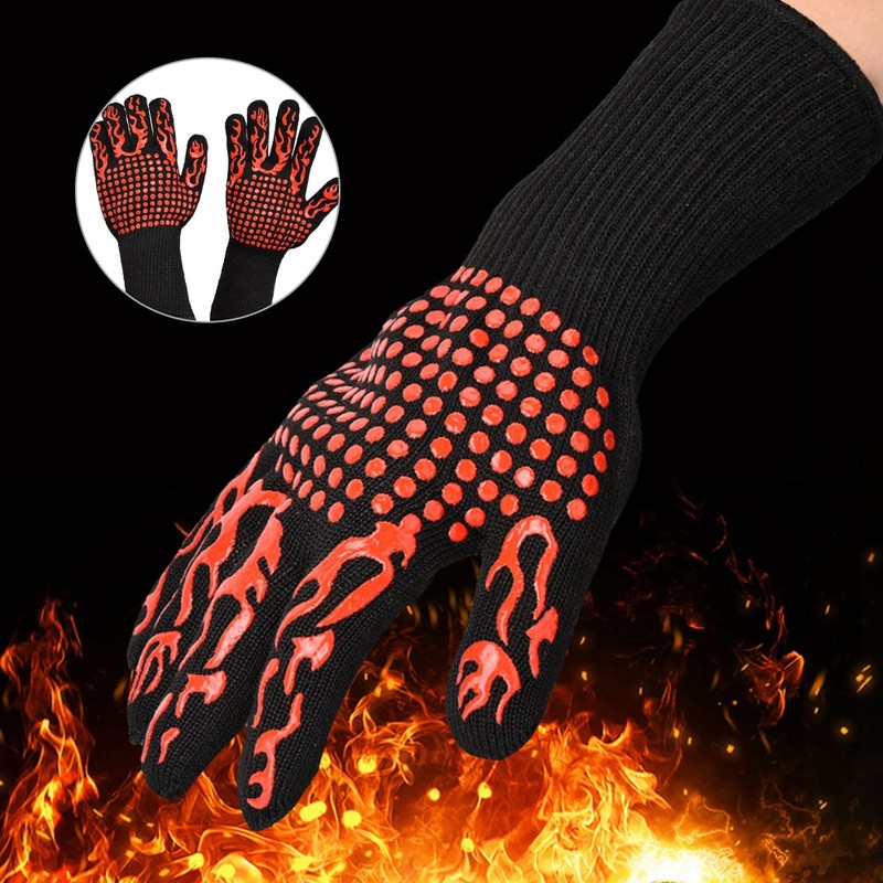 1472℉/800℃ Extreme Heat Resistant BBQ Gloves Anti slip Kitchen Oven