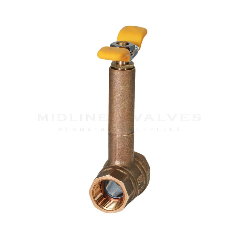 Midline Valve 75564 Premium Brass Ball Valve, Long Bonnet with