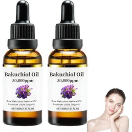 Aceite de Bakuchiol Orgánico Prensado en Frío 30.000 PPM, Sérum Facial 2PCS Squalane, Niacinamide, Panthenol, Triple Bounce Serum, Locks In Moisture, Bouncy Gel for Plump Skin, Lightweight