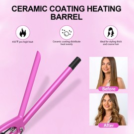DAN Technology Small Barrel Curling Iron Wand Ceramic Barrel Curling Iron with Adjustable Temperature High Heat Hair Curling Irons Tiny Curler for Tight Curls Short & Long Hair (3/8 Inch,10MM)