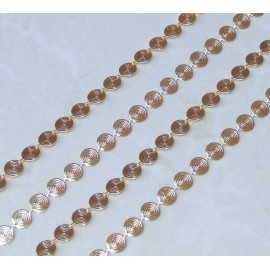 Gold Plated Spiral Coin Shaped Chain, Necklace Chain, Bulk Chain, Jewelry