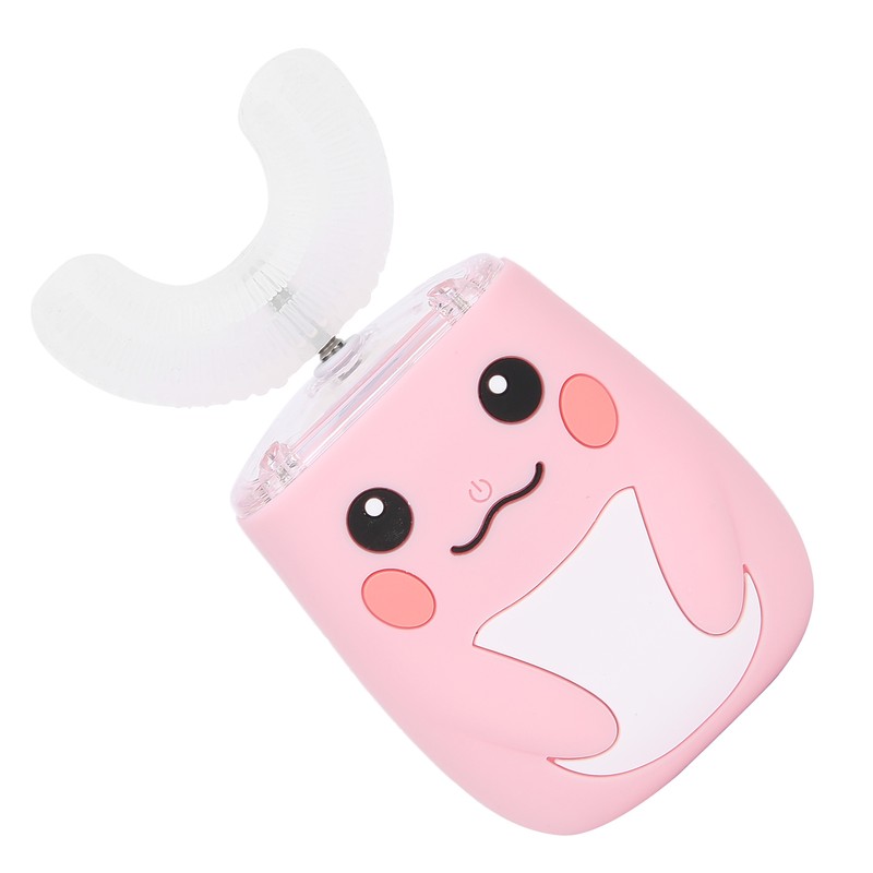 Children Electric Toothbrush Teeth Cleaning Massage UShape Waterproof Automatic Toothbrush(Pink