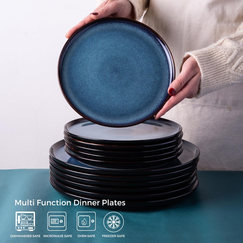 LERATIO Ceramic Dinner Plates Set of 6,10.5 Inch Reactive Glaze