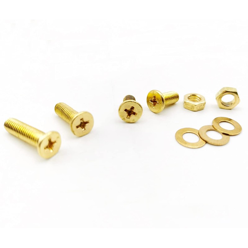 Huzstar M3 M4 M5 Phillips Brass Countersunk Head Machine Screws
